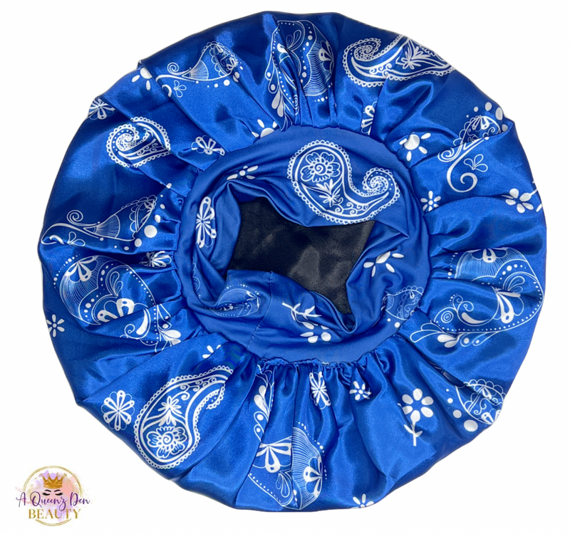 Paisley Hair Bonnet with Storage