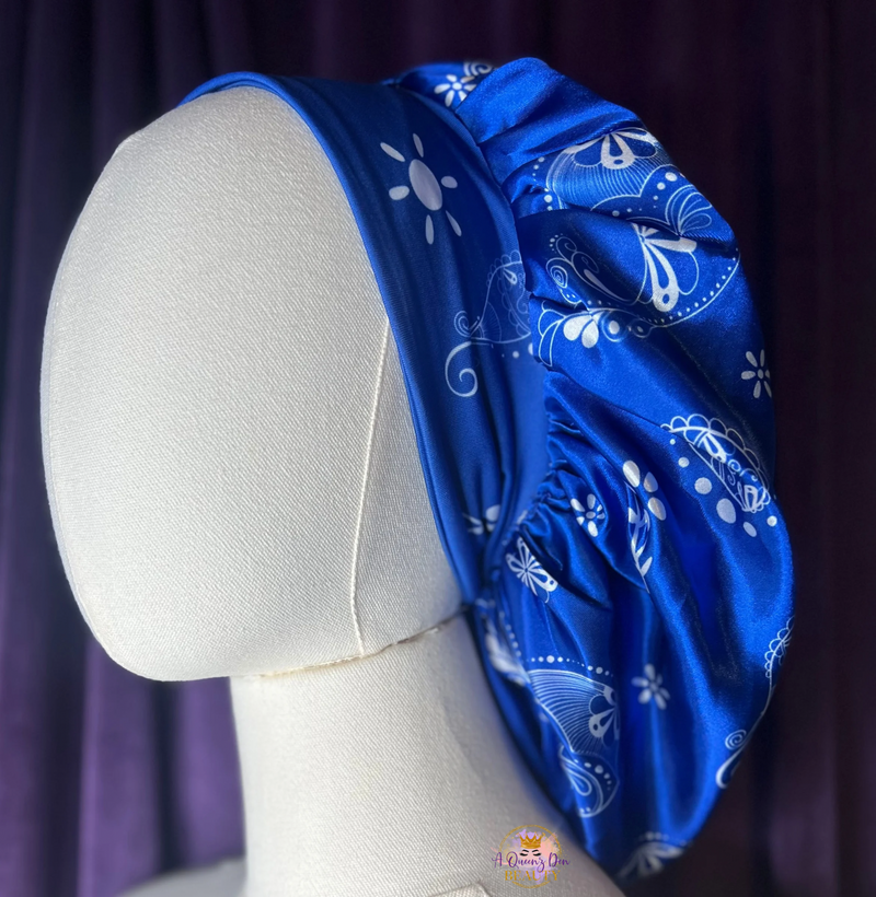 Paisley Hair Bonnet with Storage