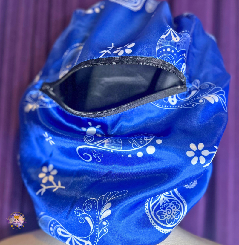 Paisley Hair Bonnet with Storage